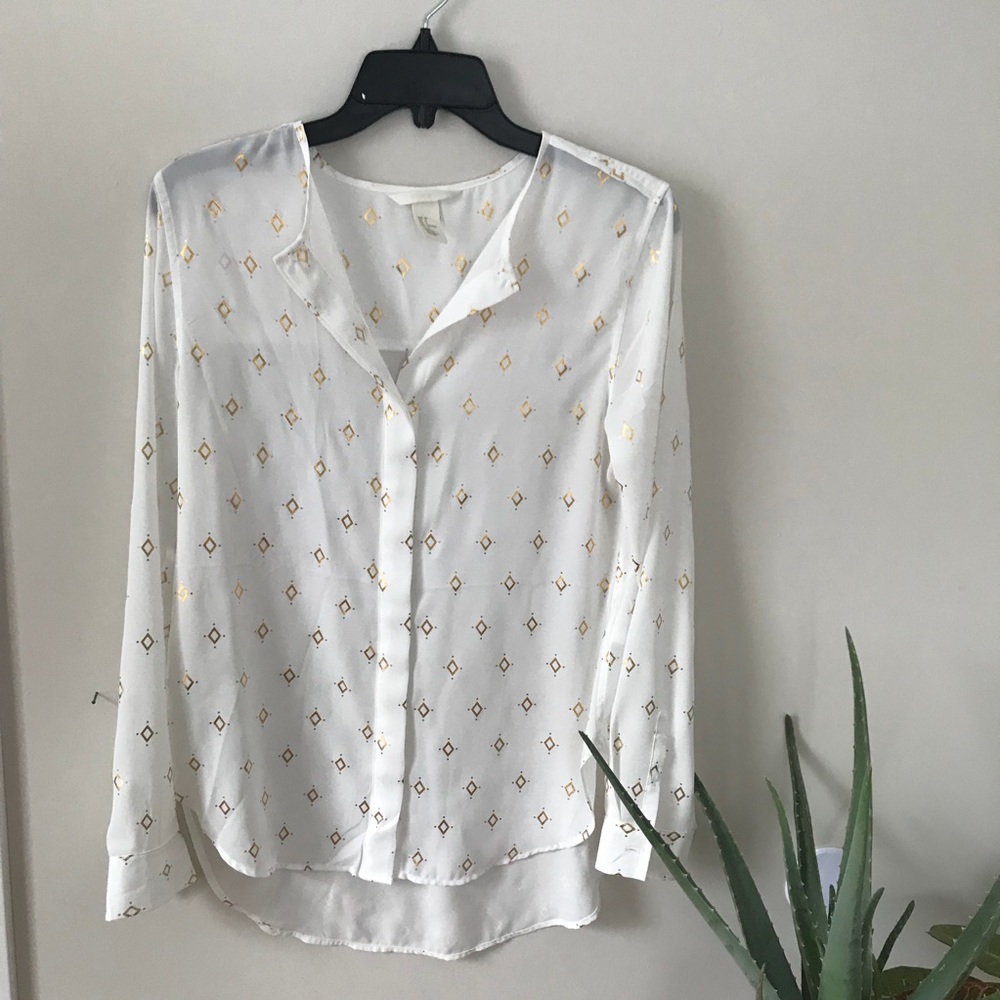 H&M blouse with gold details